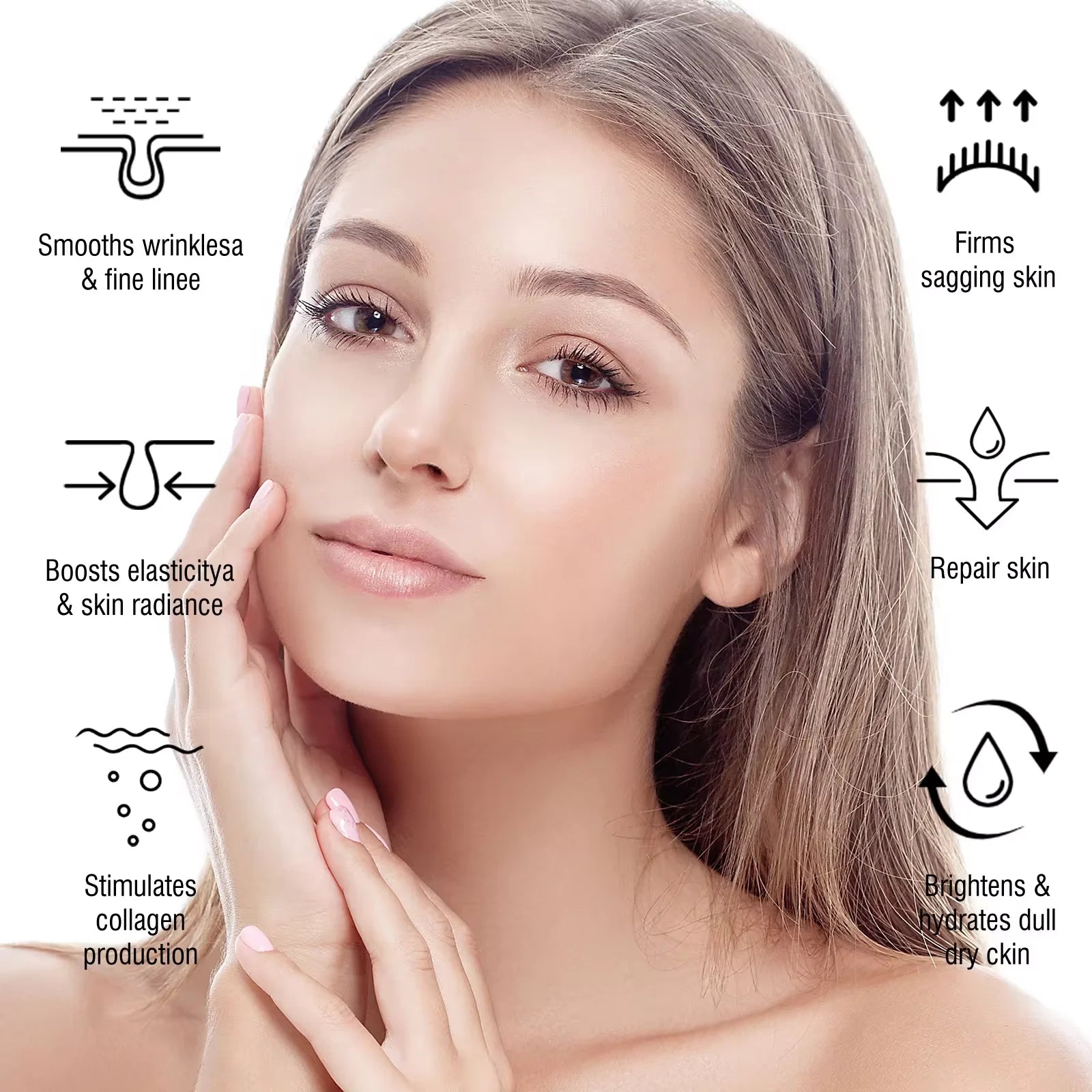 24K Gold Collagen Serum anti Wrinkle Lifting Firming  Face Essence Anti-Agi-Ng Brightening Moisturizing Skin Care