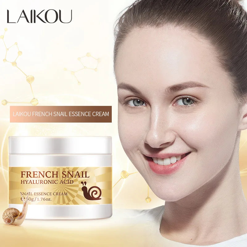 LAIKOU Snail Face Cream Hyaluronic Acid Moisturizer Firming Facial Cream Collagen Nourishing Serum Skin Care 50ML