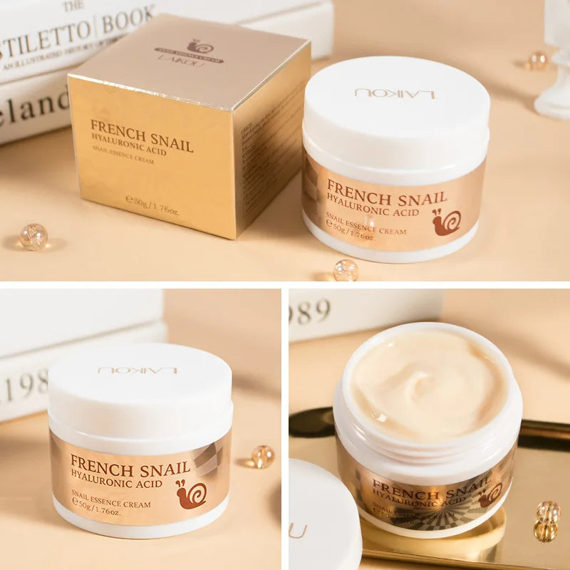 LAIKOU Snail Face Cream Hyaluronic Acid Moisturizer Firming Facial Cream Collagen Nourishing Serum Skin Care 50ML